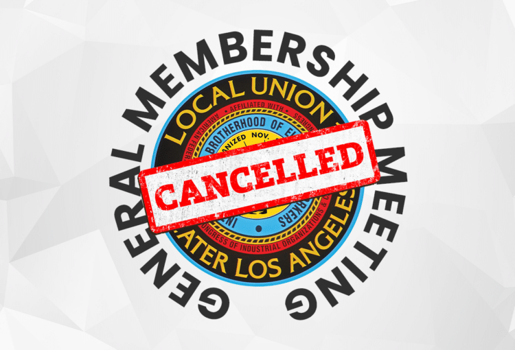 January 2022 General Membership Meeting Cancelation Notice